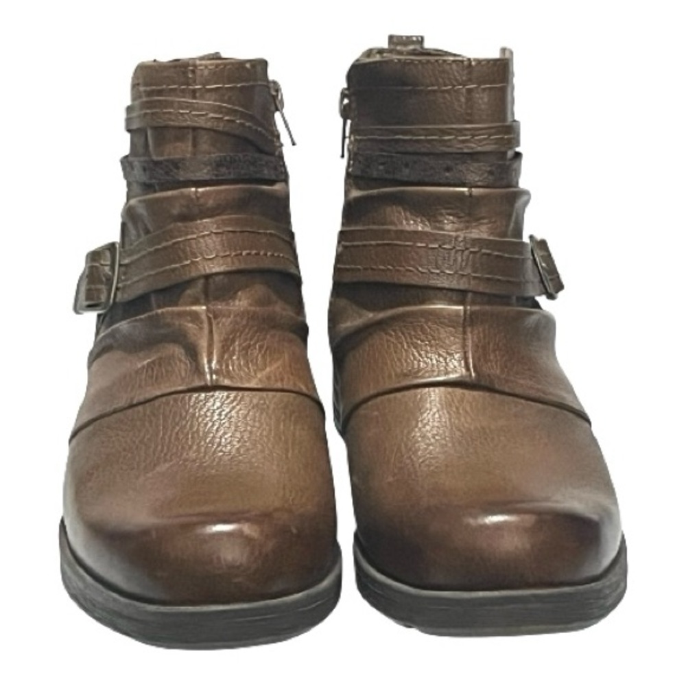 Earth Origins Randi Roland Leather Ankle Brown Moto Boots size 9 W - Picture 4 of 10